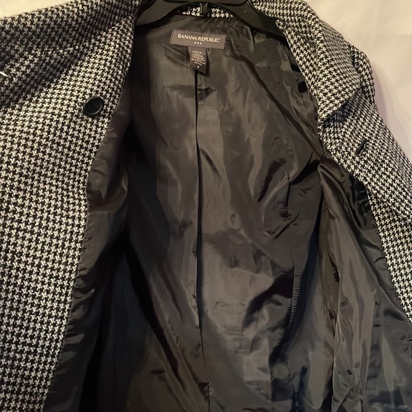 Banana Republic Plaid Wide Collar Wool Jacket Size Medium - Picture 7 of 8